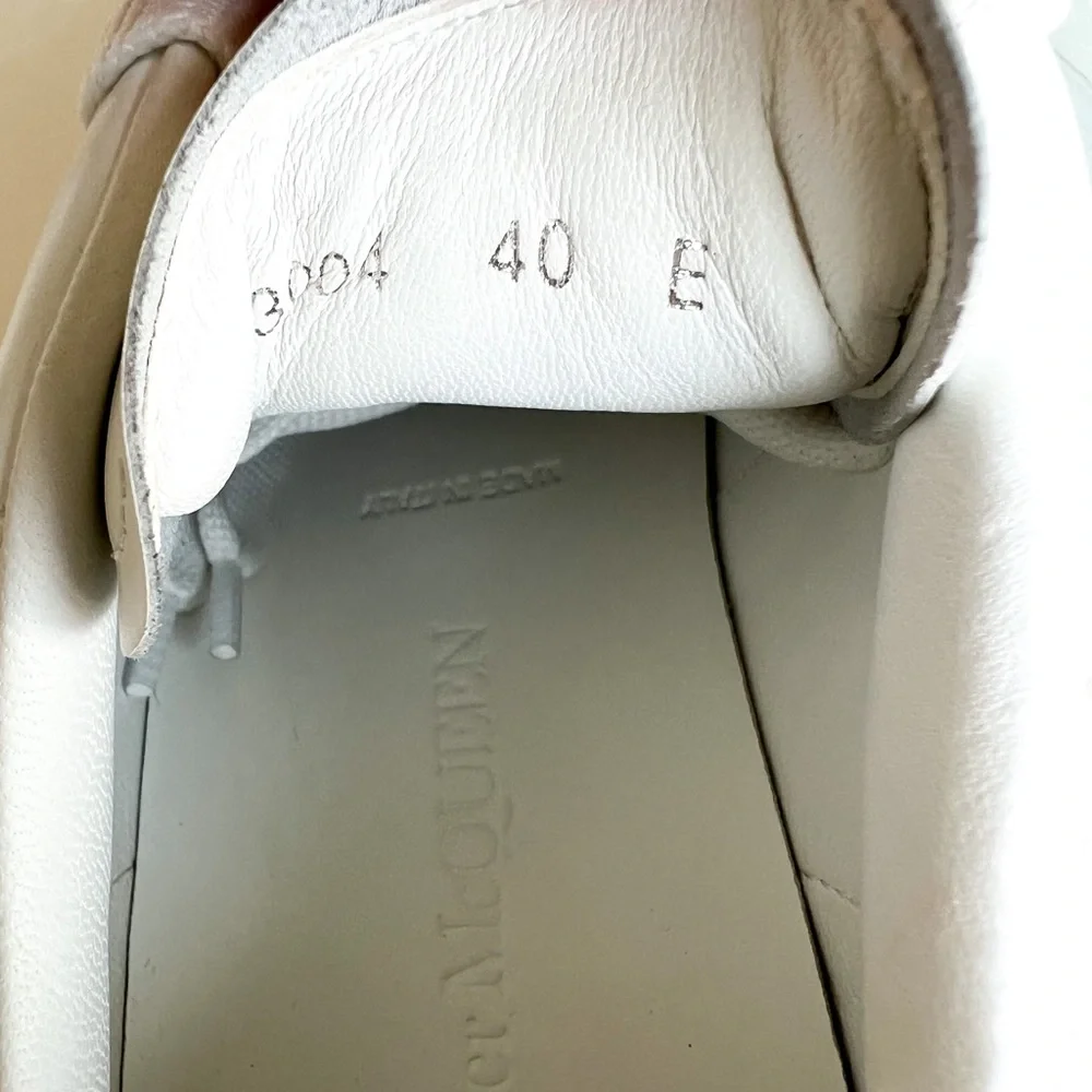 Alexander McQueen Oversized Embellished Leather Sneakers in White NWOB